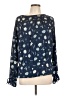 Kaari Blue 100% Polyester Floral Blue 3/4 Sleeve Blouse Size L - photo 1