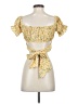Lyaner Yellow Short Sleeve Blouse Size XS - photo 2