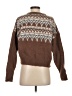MIOU MUSE Chevron-herringbone Brown Pullover Sweater Size S - photo 2