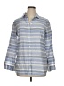 J. McLaughlin Stripes Blue 3/4 Sleeve Button-Down Shirt Size XL - photo 1