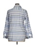 J. McLaughlin Stripes Blue 3/4 Sleeve Button-Down Shirt Size XL - photo 2