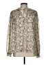 Current Air 100% Polyester Animal Print Silver Long Sleeve Blouse Size L - photo 1