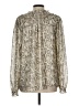 Current Air 100% Polyester Animal Print Silver Long Sleeve Blouse Size L - photo 2