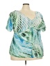 New Directions Green Short Sleeve Blouse Size 3X - photo 1