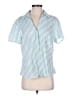 Caribbean Joe Stripes Blue Short Sleeve Blouse Size M (estimated) - photo 1