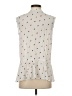 Paul Smith 100% Viscose Hearts Ivory Sleeveless Button-Down Shirt Size P (petite) - photo 2