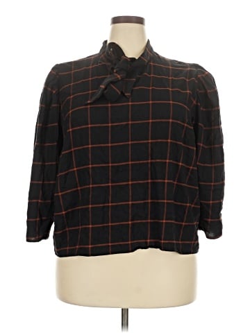a.n.a. A New Approach 3/4 Sleeve Button-Down Shirt (view 1)