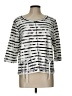 Onque Casuals Silver 3/4 Sleeve Top Size L - photo 1
