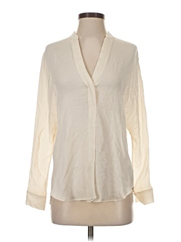 Vince. Long Sleeve Silk Top (view 1)