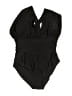 Unbranded Solid Black One Piece Swimsuit Size L (estimated) - photo 1