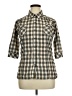Unionbay Plaid Tan 3/4 Sleeve Button-Down Shirt Size XL - photo 1