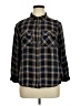 Terra & Sky 100% Viscose Plaid Blue Long Sleeve Button-Down Shirt Size 0X - photo 1
