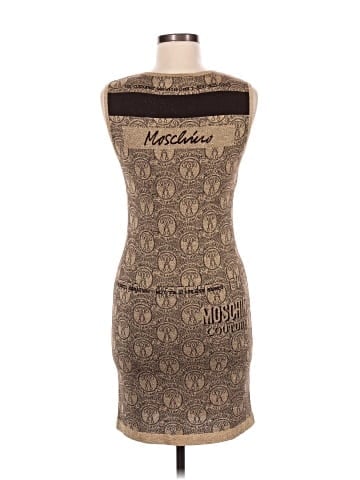 Moschino Couture Brown Metallic Teddy Bear Knit Mini Dress (view 2)