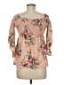 Angie 100% Rayon Pink 3/4 Sleeve Blouse Size M - photo 2