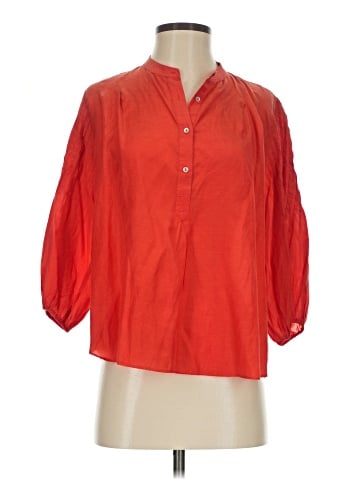 7 For All Mankind 3/4 Sleeve Silk Top (view 1)