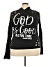 ON FIRE 100% Cotton Black Long Sleeve Top Size 3X - photo 1