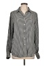 Chaps 100% Polyester Houndstooth Silver Long Sleeve Blouse Size L - photo 1