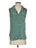 Worthington 100% Polyester Stripes Green Sleeveless Blouse Size XS - photo 1