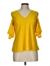 Derek Lam 100% Polyester Yellow 3/4 Sleeve Top Size EU (IT) 46 / US 10 - photo 1