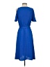 Ann Taylor 100% Polyester Solid Blue Casual Dress Size 4 (petite) - photo 2