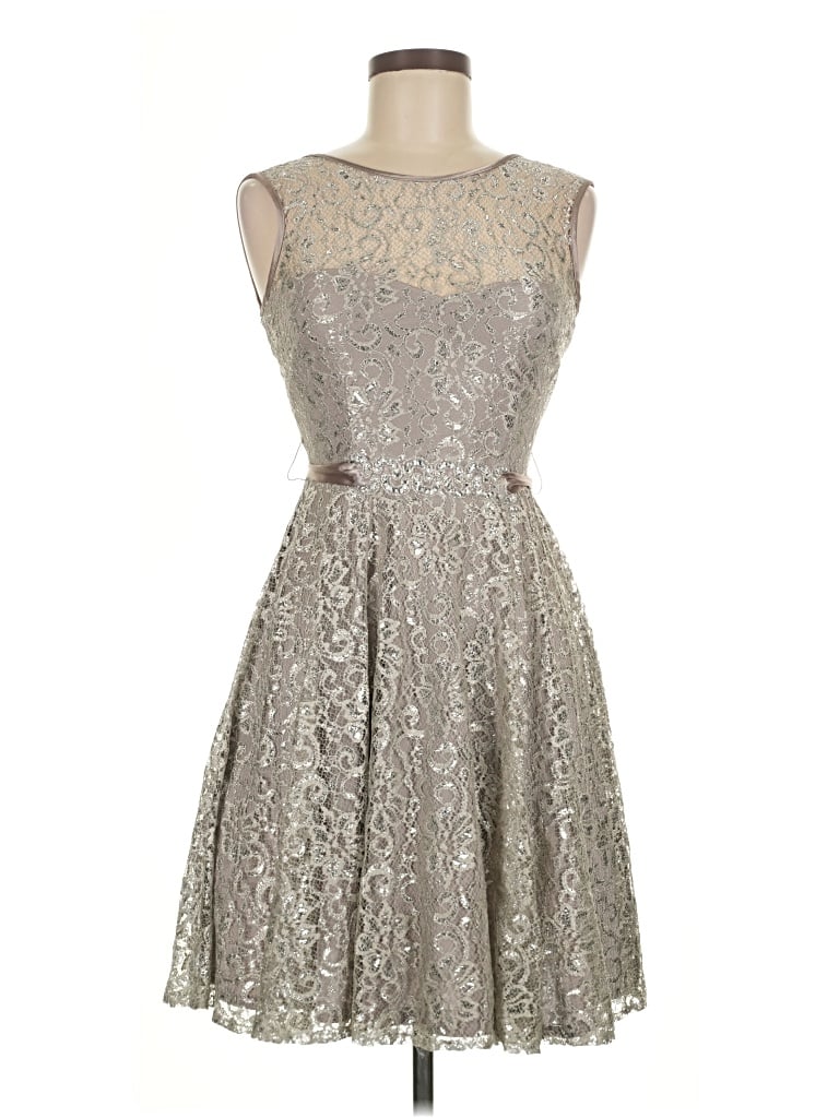 Pre-owned Caché Cocktail Dress In Silver