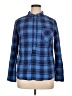 Merona 100% Cotton Plaid Blue Long Sleeve Button-Down Shirt Size XL - photo 1