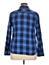Merona 100% Cotton Plaid Blue Long Sleeve Button-Down Shirt Size XL - photo 2