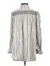Floreat 100% Rayon Stripes Silver Long Sleeve Blouse Size S - photo 2