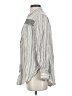 Floreat 100% Rayon Stripes Silver Long Sleeve Blouse Size S - photo 5