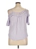 Jolt 100% Rayon Purple Short Sleeve Top Size XL - photo 2