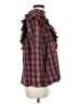 Zara Plaid Red Long Sleeve Blouse Size M - photo 4