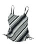 Beach Diva Stripes Black Swimsuit Top Size 8 - photo 1