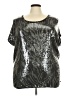 MICHAEL Michael Kors Metallic Silver Short Sleeve Top Size 3X - photo 1