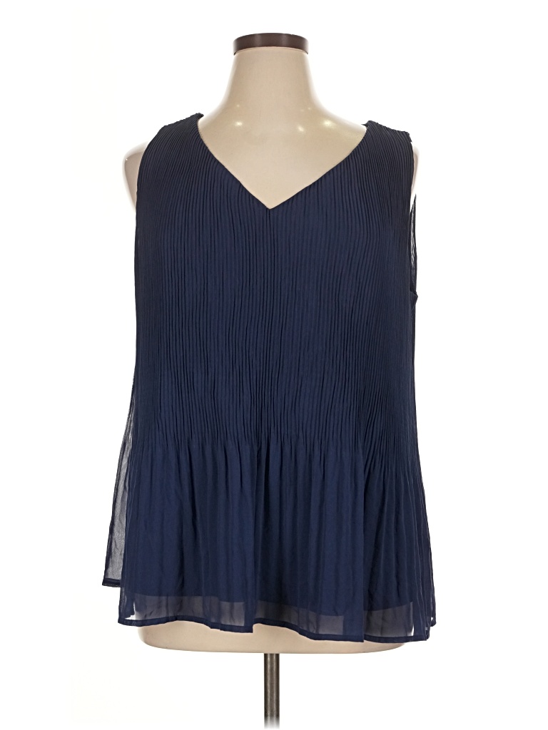 Pre-owned Lane Bryant Sleeveless Blouse In Blue