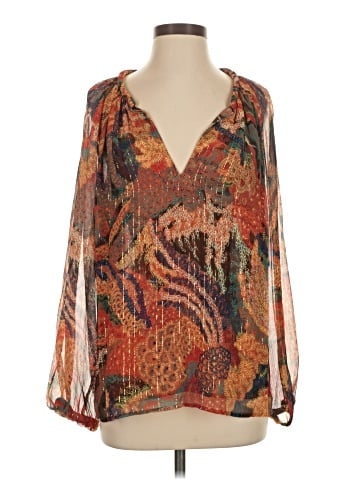 A.L.C. Long Sleeve Silk Top (view 1)