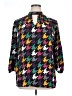 Ashley Stewart 100% Polyester Houndstooth Black 3/4 Sleeve Blouse Size 14/16W - photo 1