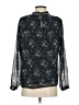 Ann Taylor LOFT 100% Polyester Floral Black Long Sleeve Blouse Size S - photo 2