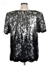 Anthony Marc Hankins 100% Polyester Silver Short Sleeve Blouse Size 1X - photo 2