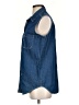 Bill Blass 100% Cotton Blue Sleeveless Button-Down Shirt Size S - photo 5