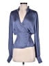 Paige 100% Polyester Blue Purple Long Sleeve Blouse Size M - photo 1