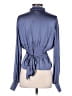 Paige 100% Polyester Blue Purple Long Sleeve Blouse Size M - photo 2
