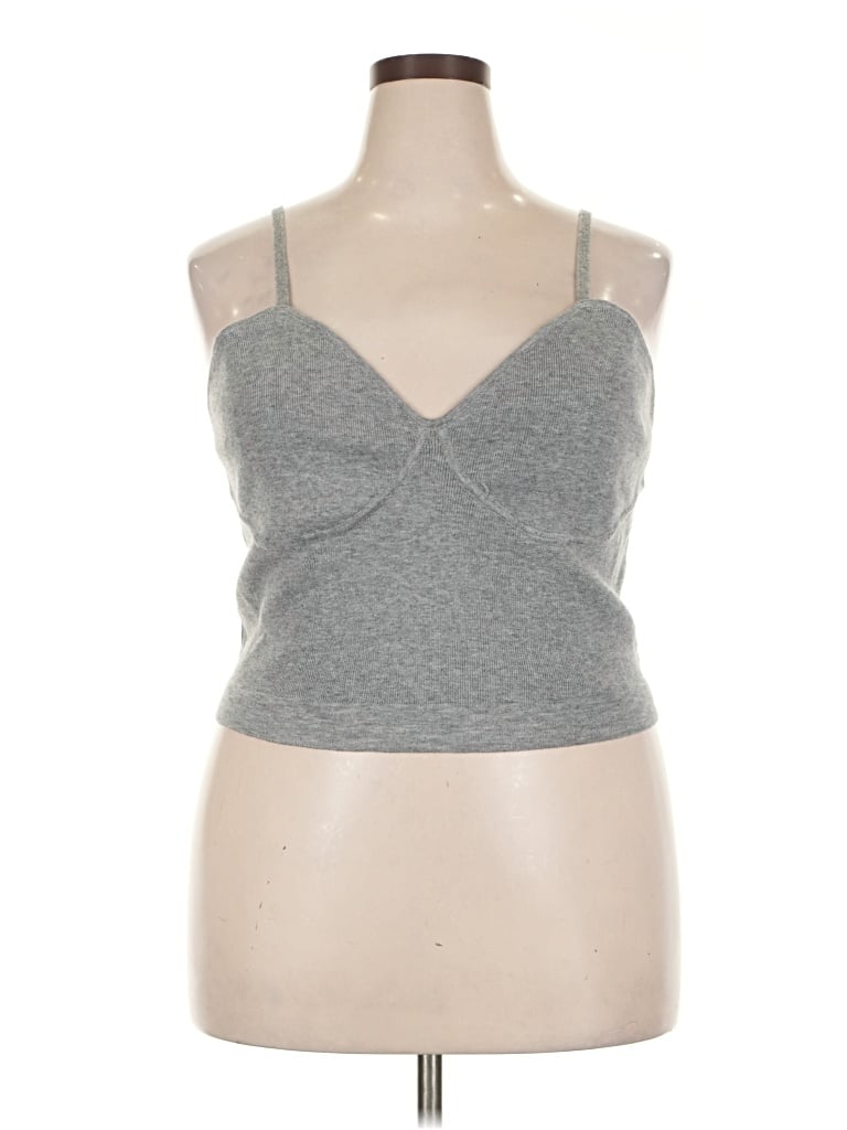 Pre-owned The Drop Sleeveless Top Gray Sweetheart Neckline Tops