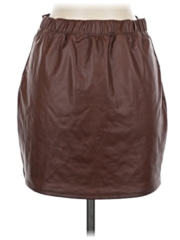 No Comment Faux Leather Skirt (view 2)