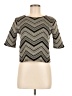 Willow & Clay Chevron-herringbone Silver Short Sleeve Top Size M - photo 1