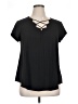Shein Curve Black Short Sleeve Blouse Size 0X - photo 1