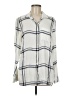 Old Navy 100% Rayon Plaid Ivory Long Sleeve Button-Down Shirt Size M - photo 1