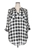 Torrid 100% Polyester Plaid Silver 3/4 Sleeve Blouse Size 2X Plus (2) - photo 1