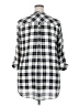 Torrid 100% Polyester Plaid Silver 3/4 Sleeve Blouse Size 2X Plus (2) - photo 2