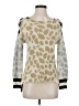 Central Park West 100% Acrylic Animal Print Ivory Pullover Sweater Size XS - photo 1