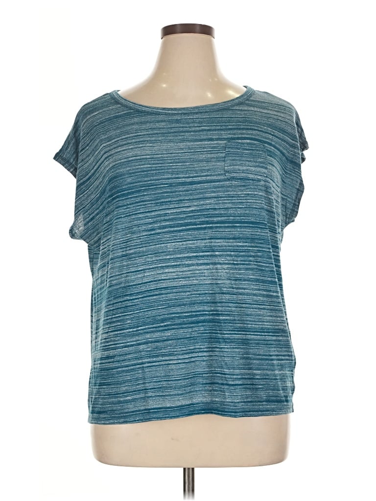 Pre-owned T By Talbots Short Sleeve T-shirt In Blue